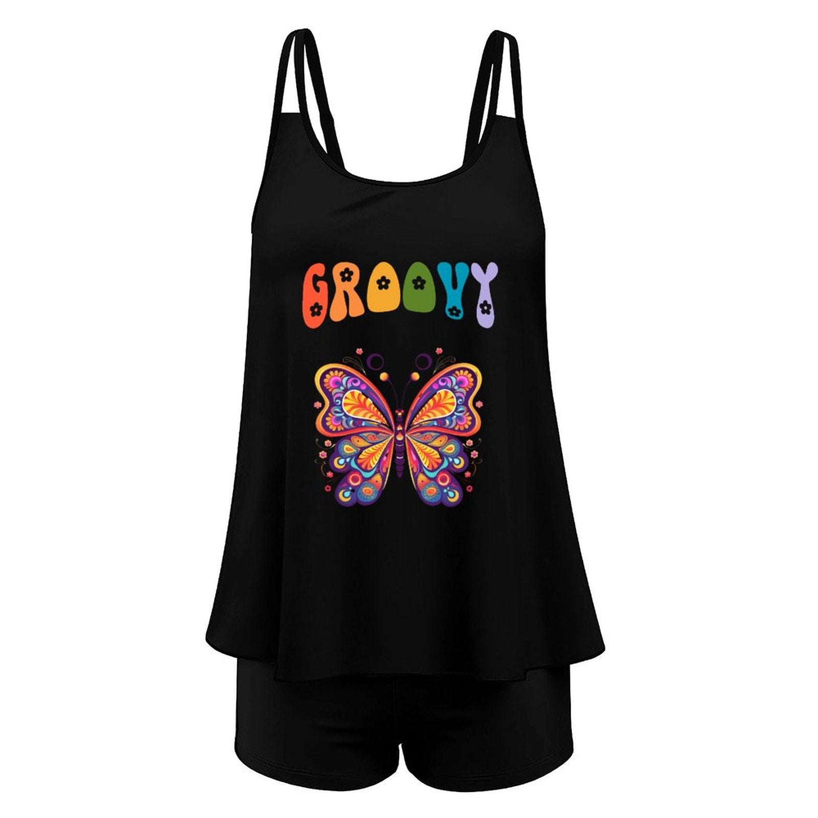 DTF Tankini Two-Piece Swimsuit for Women(Front Printing)