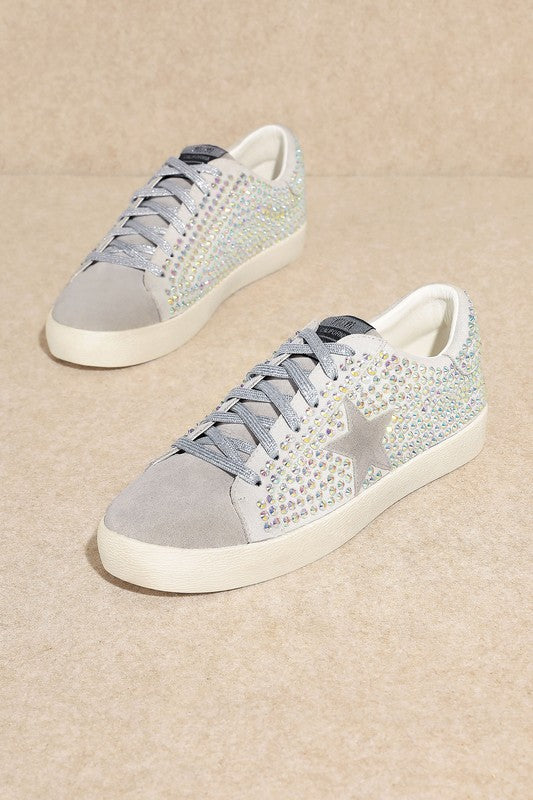 Women's Glam Rhinestone Star Sneakers