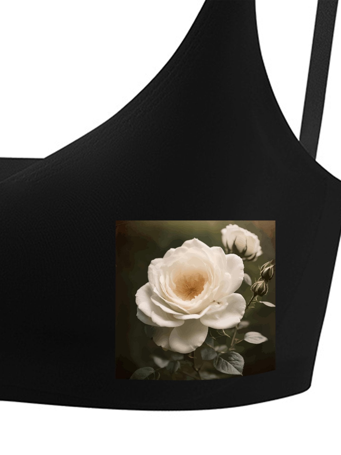 White Rose Seamless Bra for Women (Front Printing)