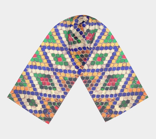 Women's Colorful Diamond Pattern Long Scarf