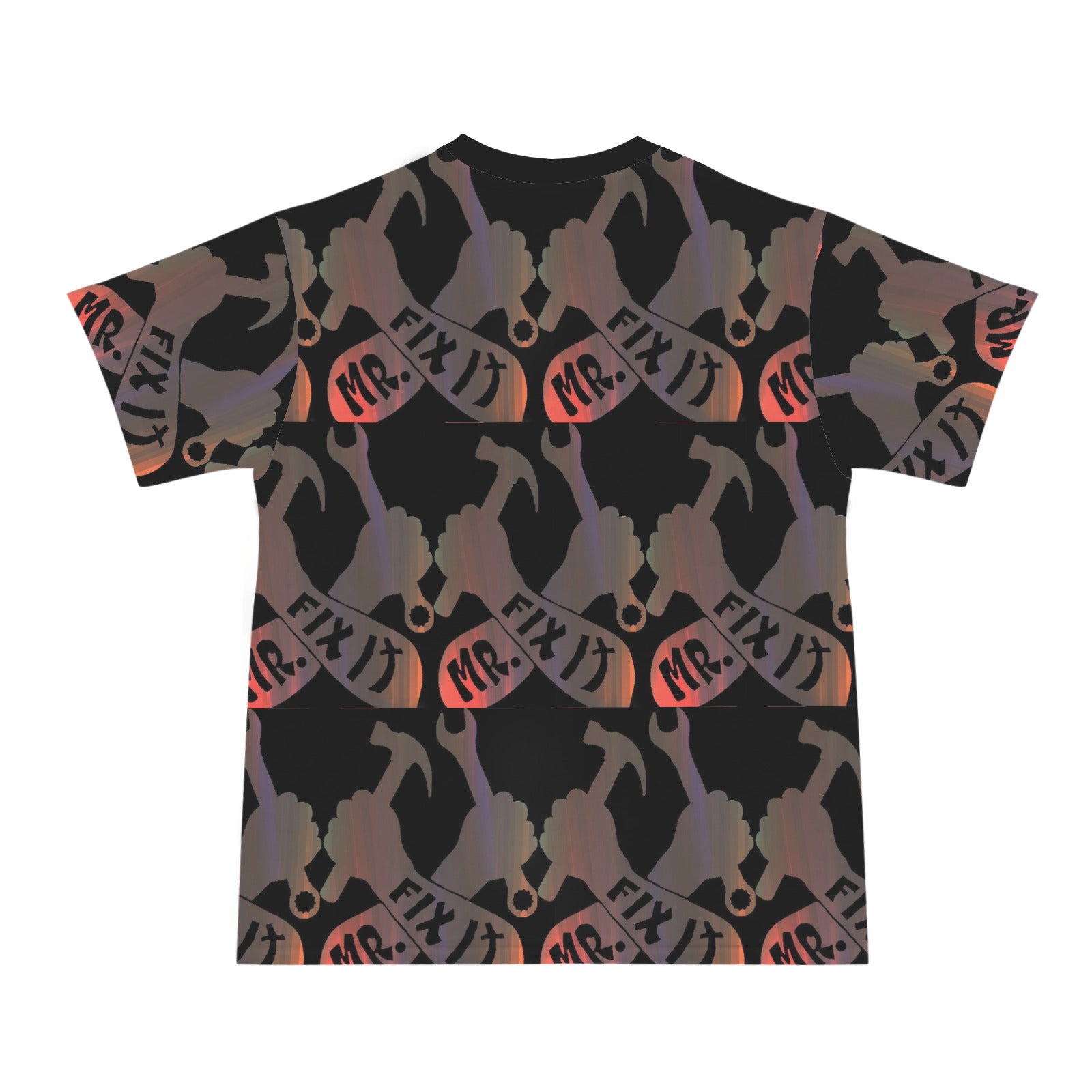 Mr Fix It Men's All Over Print Ribbed Collar T-Shirt (Model T94)