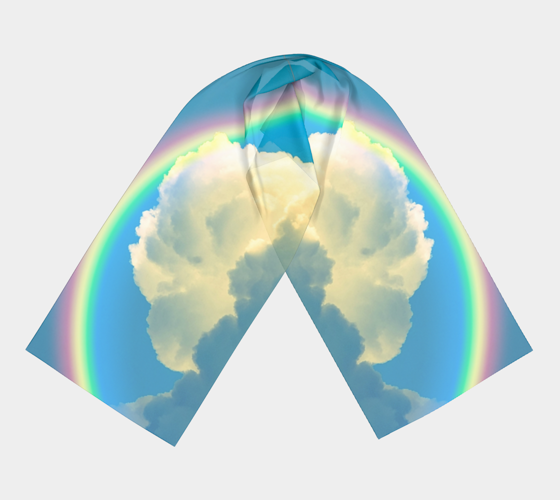 Rainbows and Clouds Blue Long Scarf