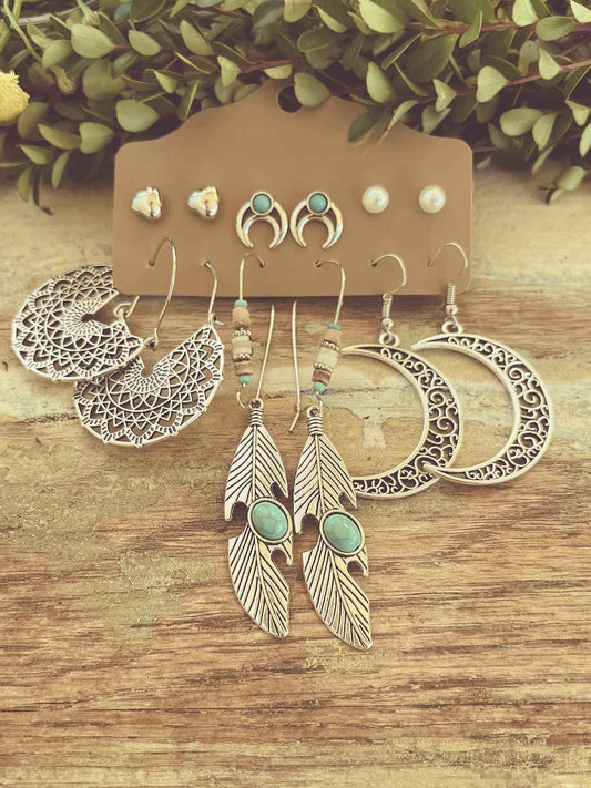 Beautiful Bohemian Earring Set - Set of 6