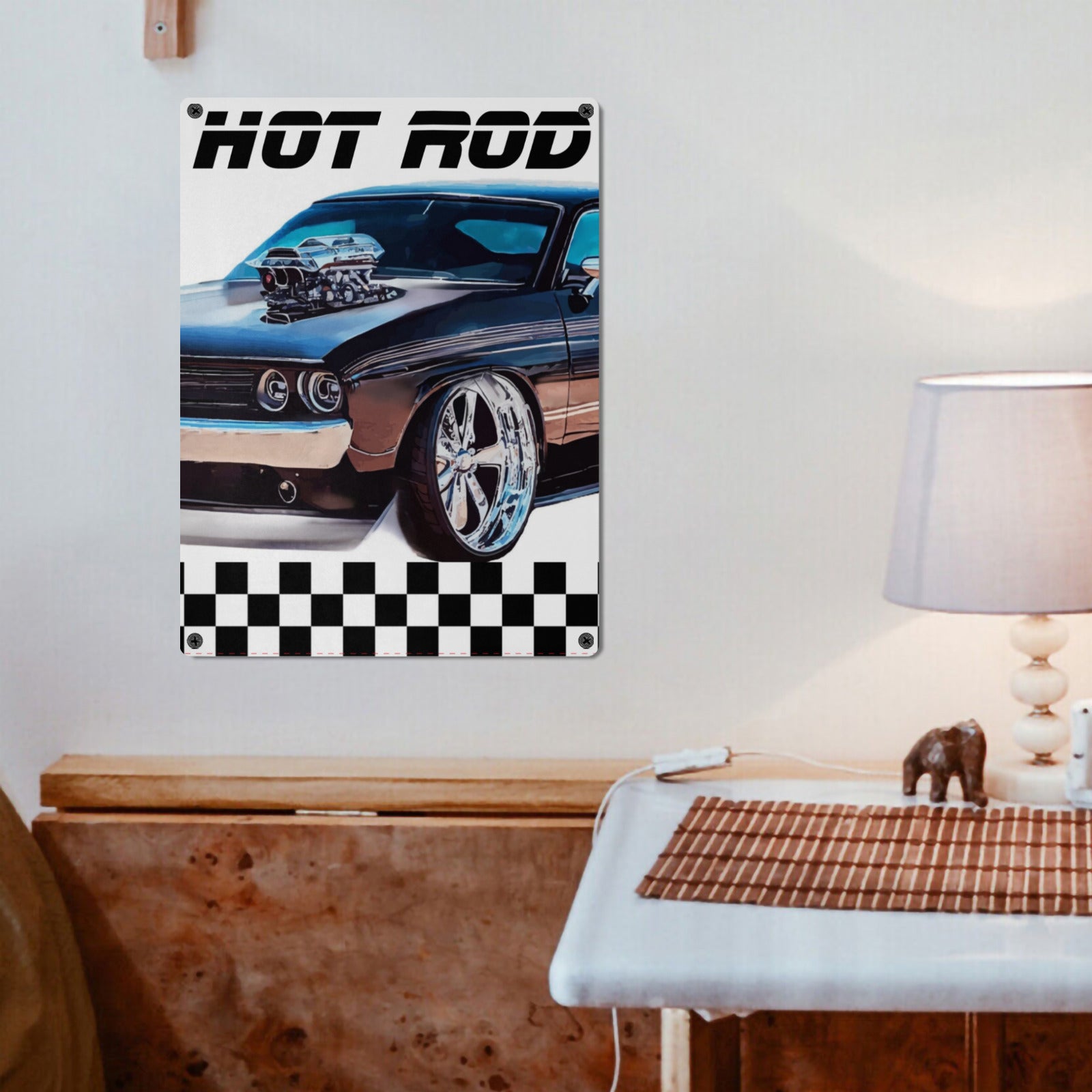 Hot Rod Muscle Car Metal Tin Sign 12