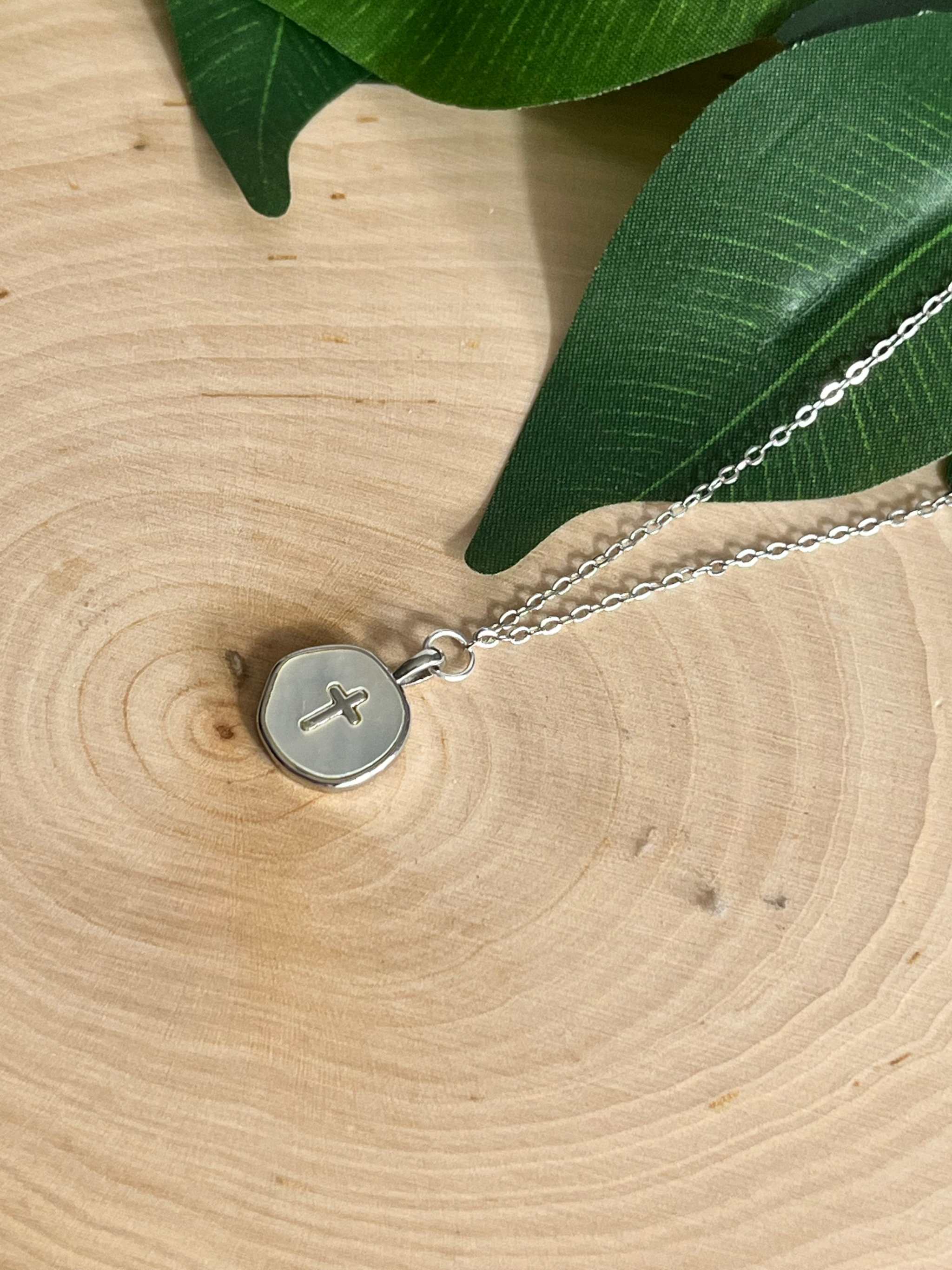 Silver Necklace Pearl Cross Pendant - Hypoallergenic and Timeless