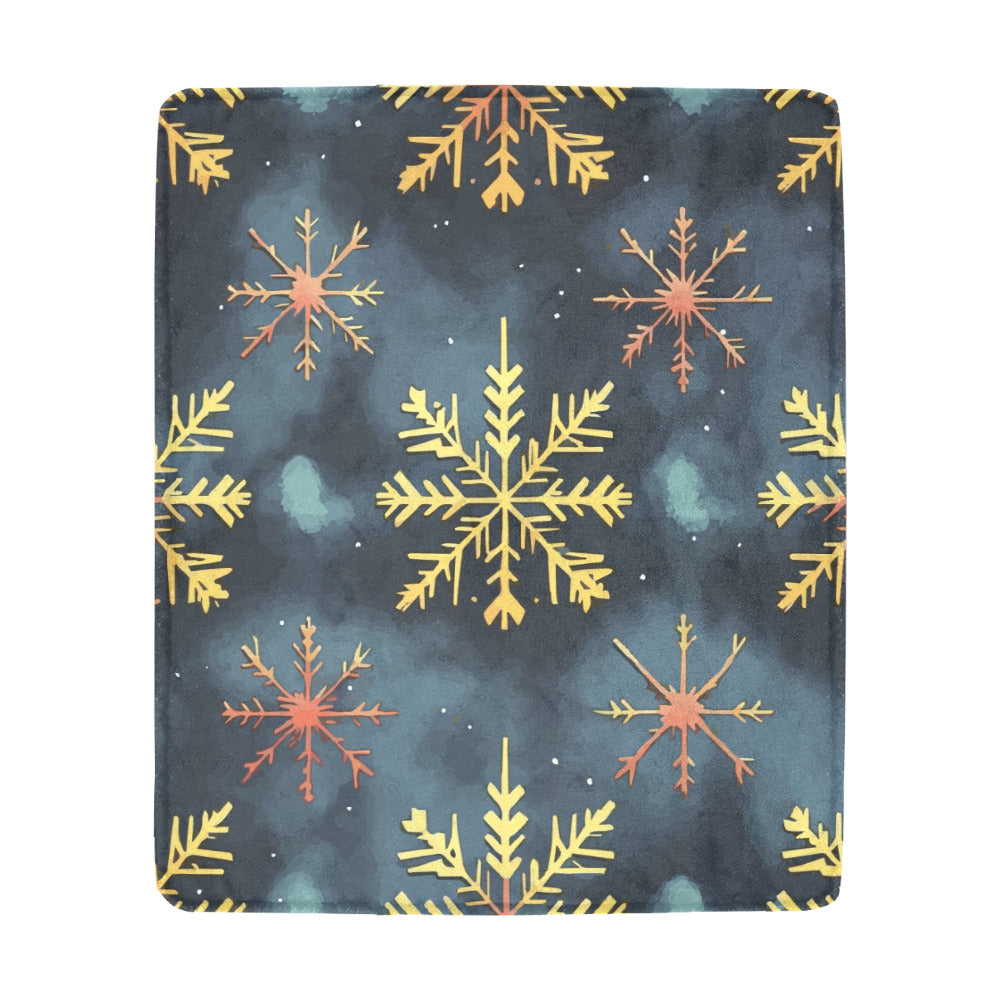Snowflakes Green Ultra-Soft Micro Fleece Blanket (Made in USA)