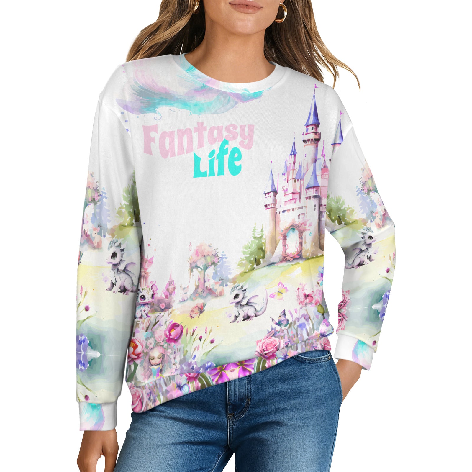 Fantasy Life Women's Crew Neck Long Sleeve Sweater | Ships from USA
