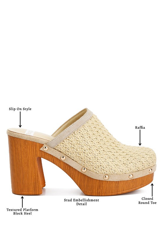 Women's Jeydena Raffia Platform Clogs