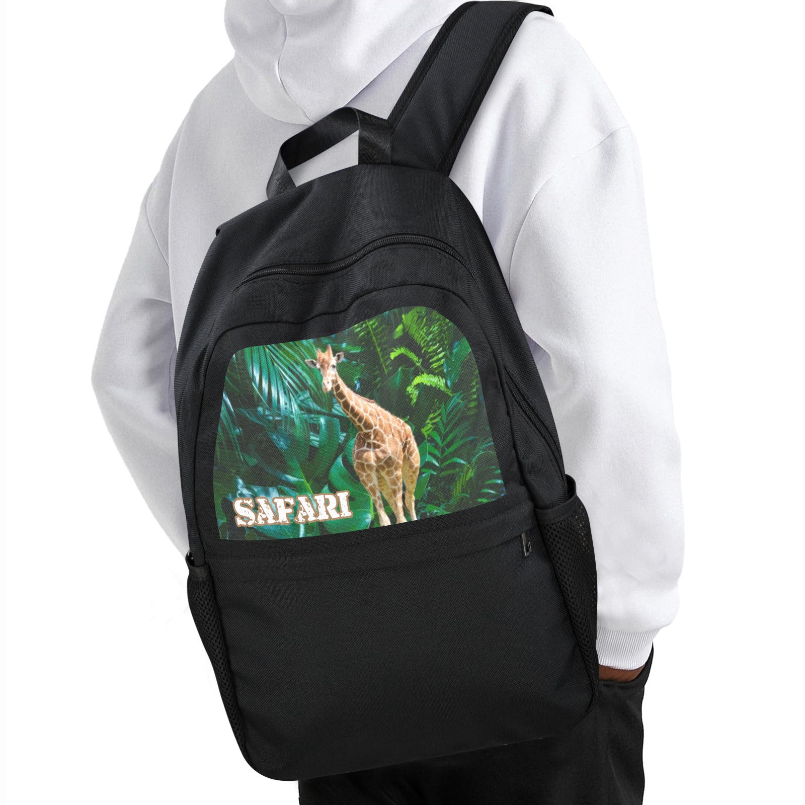 Giraffe on Safari Casual Backpack (Upper Part Printing) (Model 1753)