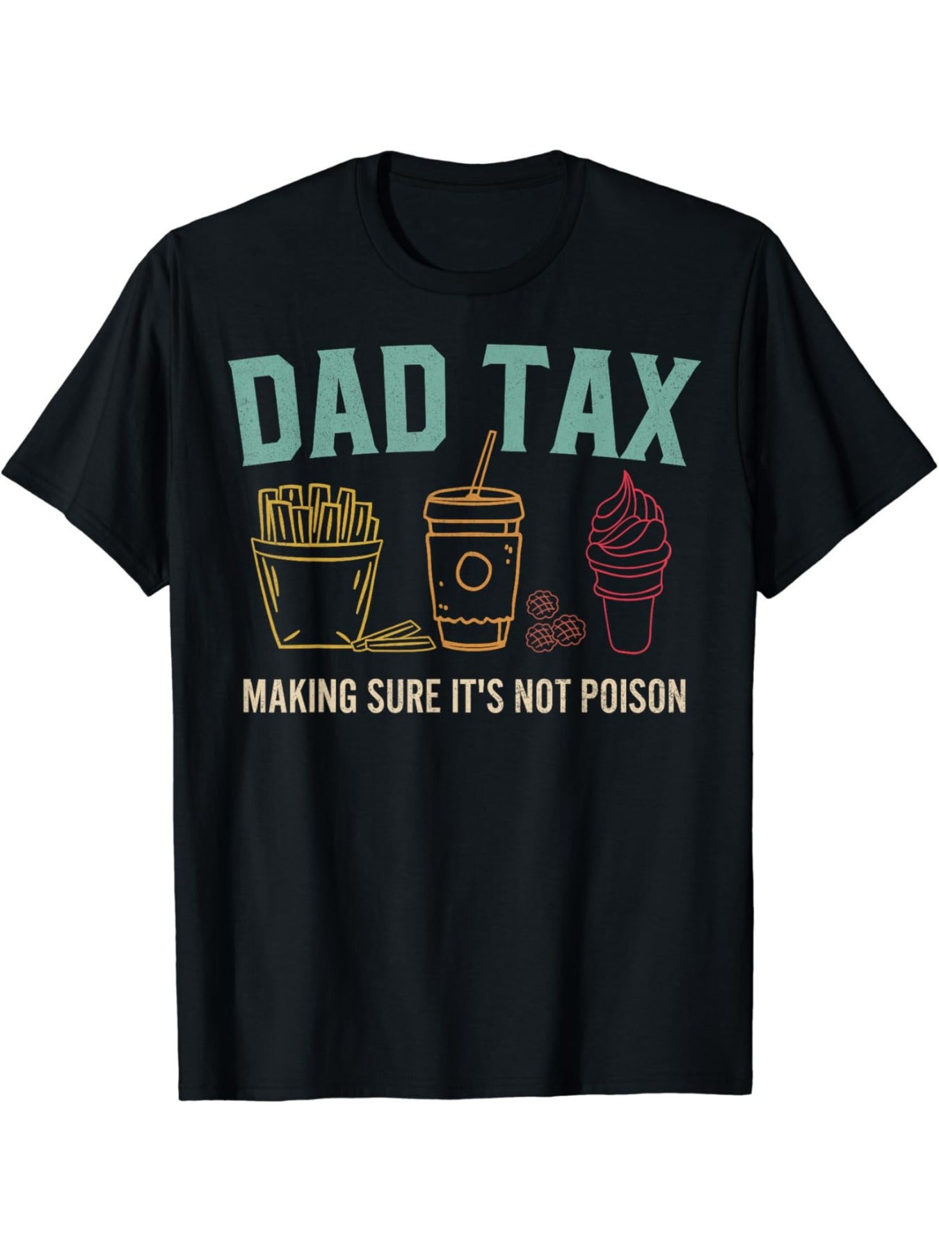 Dad Tax Printed T-shirt, Trendy Short Sleeve, Street Style Short Sleeve T-shirt, Comfortable Fit, Essential Fashion T-shirt