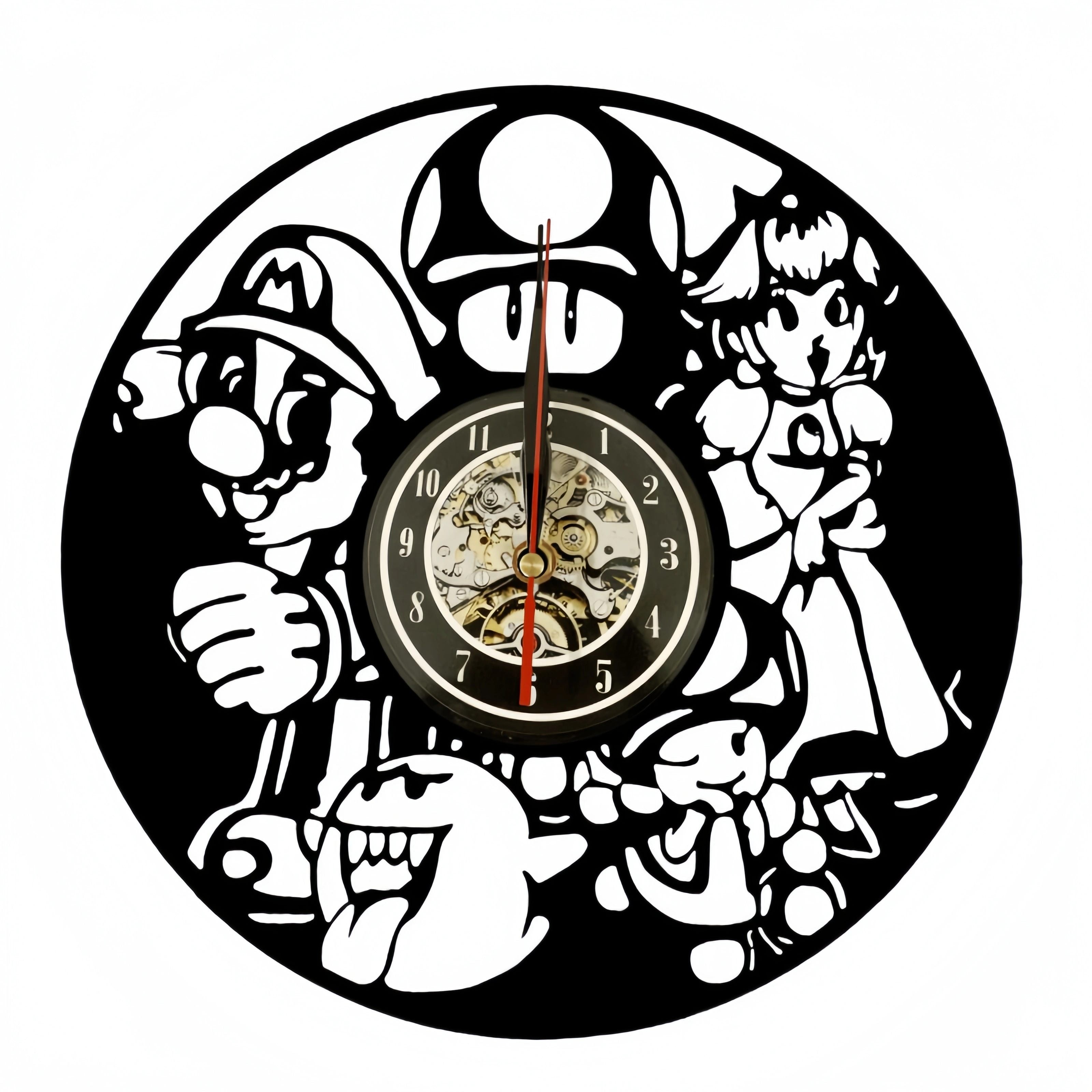 Super Mario Bros Retro Video Game Vinyl Wall Clock