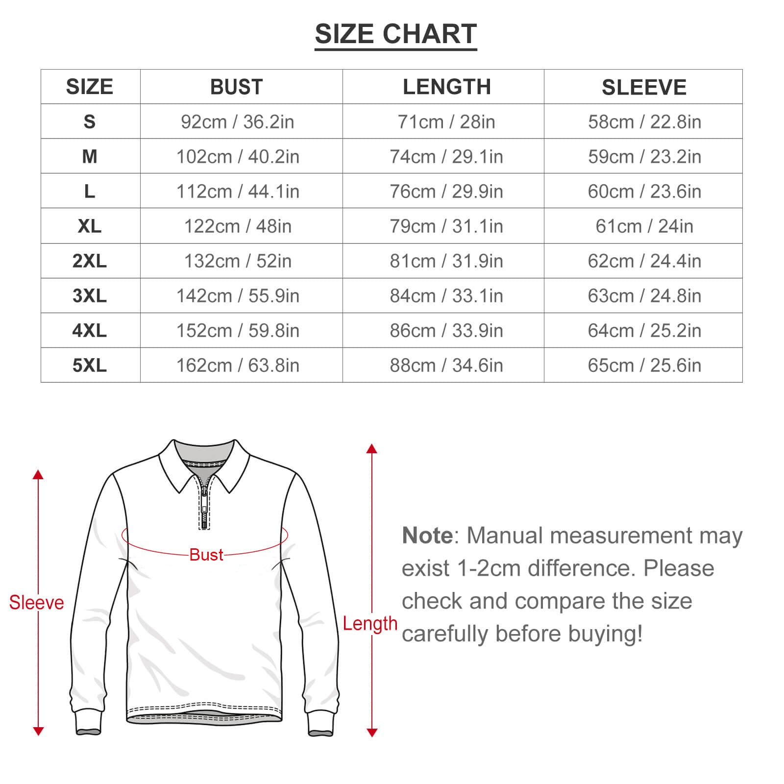 Men's King of the Jungle Long Sleeve Polo Shirt with Zipper