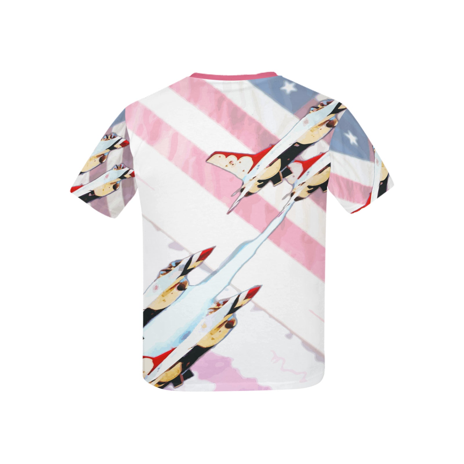 Child's US Jets & Flag Printed T-shirt (Made in USA）