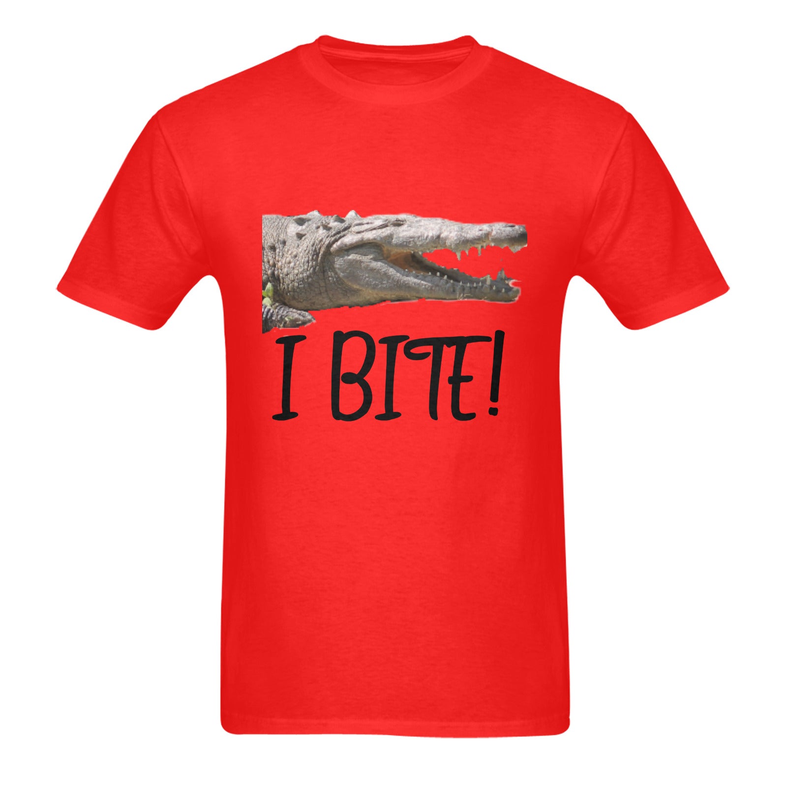 Men's Crocodile I Bite Heavy Cotton T-shirt (Made in USA）