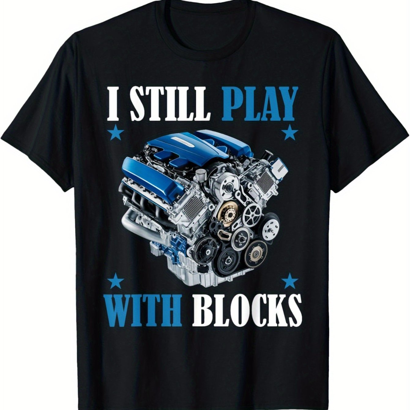 Men's I Still Play With Blocks Mechanic Graphic T-shirt