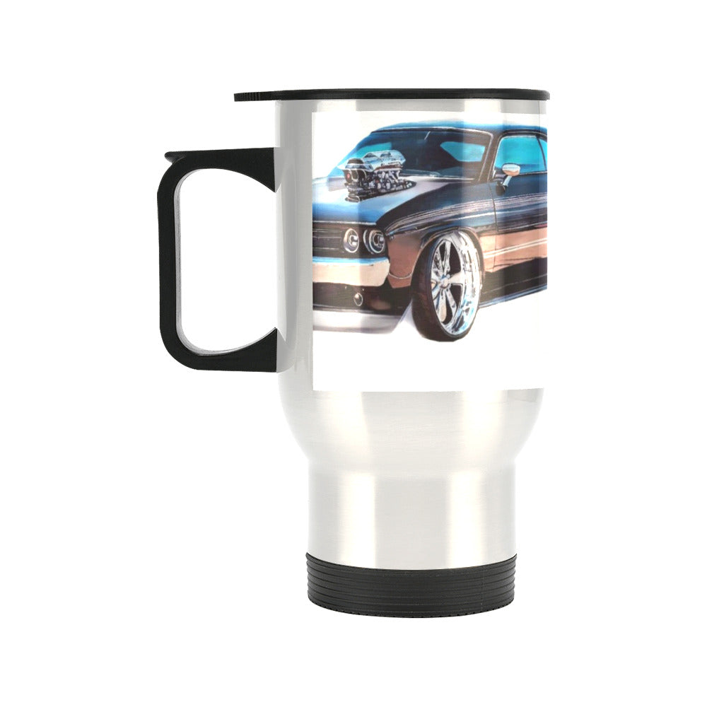 Black Muscle Car Travel Mug - 14 oz (Made in USA)