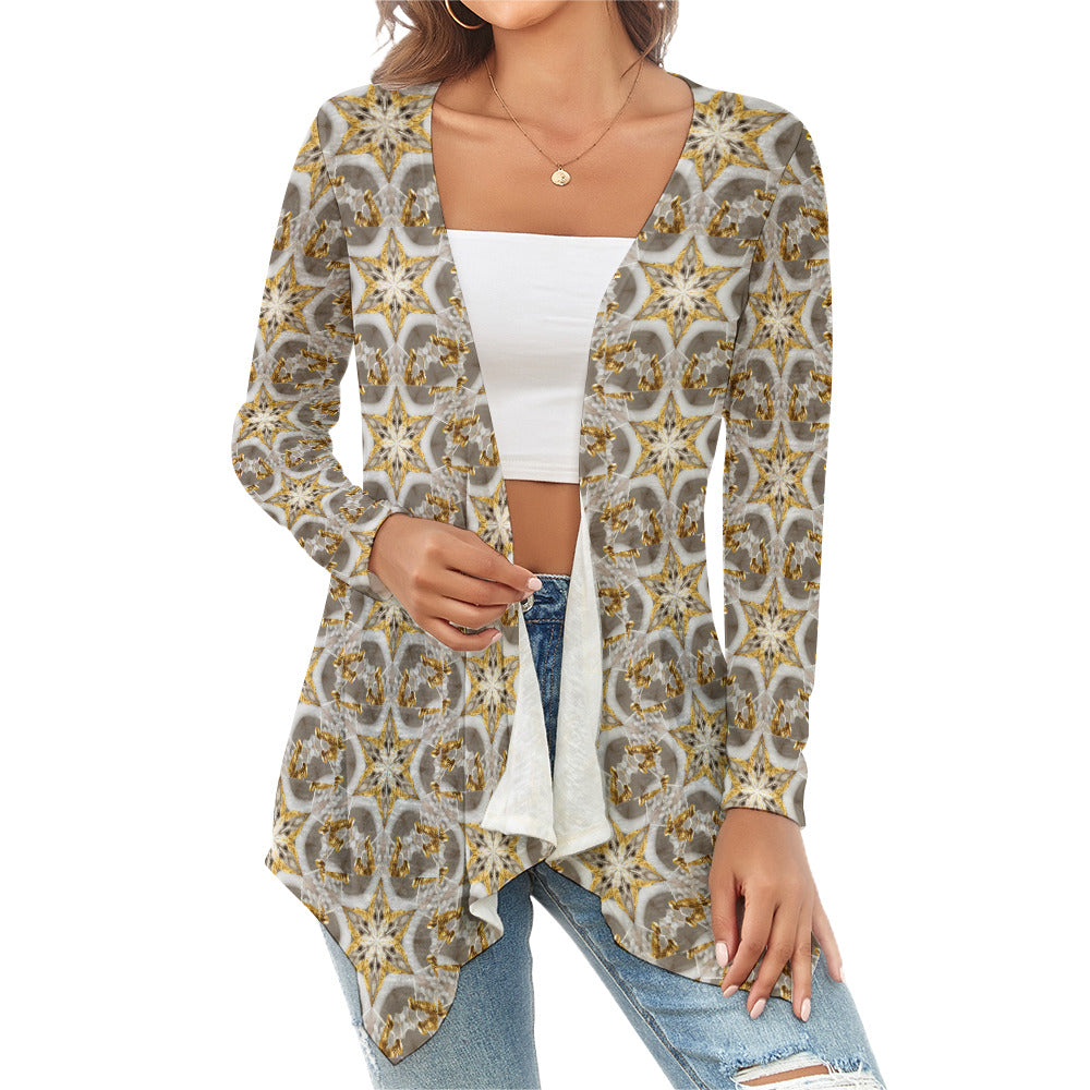 Women's Gold Stars Knitted Cardigan Top