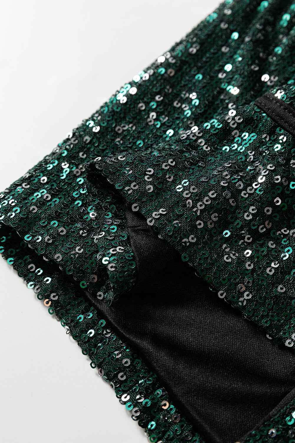 Christmas Sequin Green Open Front Long Sleeve Cardigan