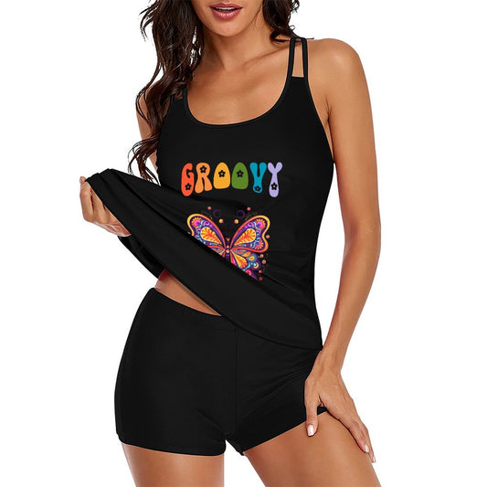 DTF Tankini Two-Piece Swimsuit for Women(Front Printing)