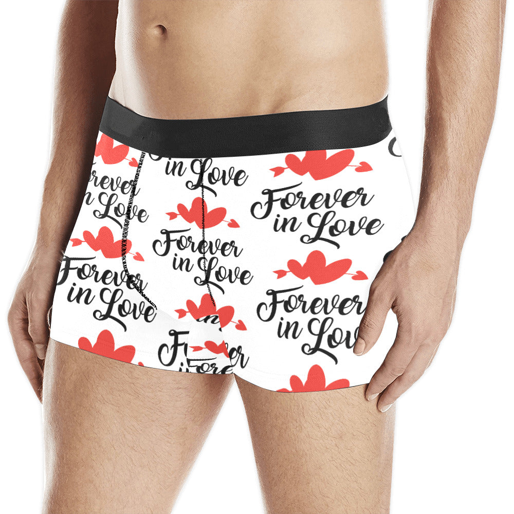 Forever in Love Men's All Over Print 3 Panel Boxer Briefs (Made In USA)