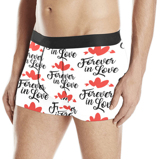 Forever in Love Men's All Over Print 3 Panel Boxer Briefs (Made In USA)