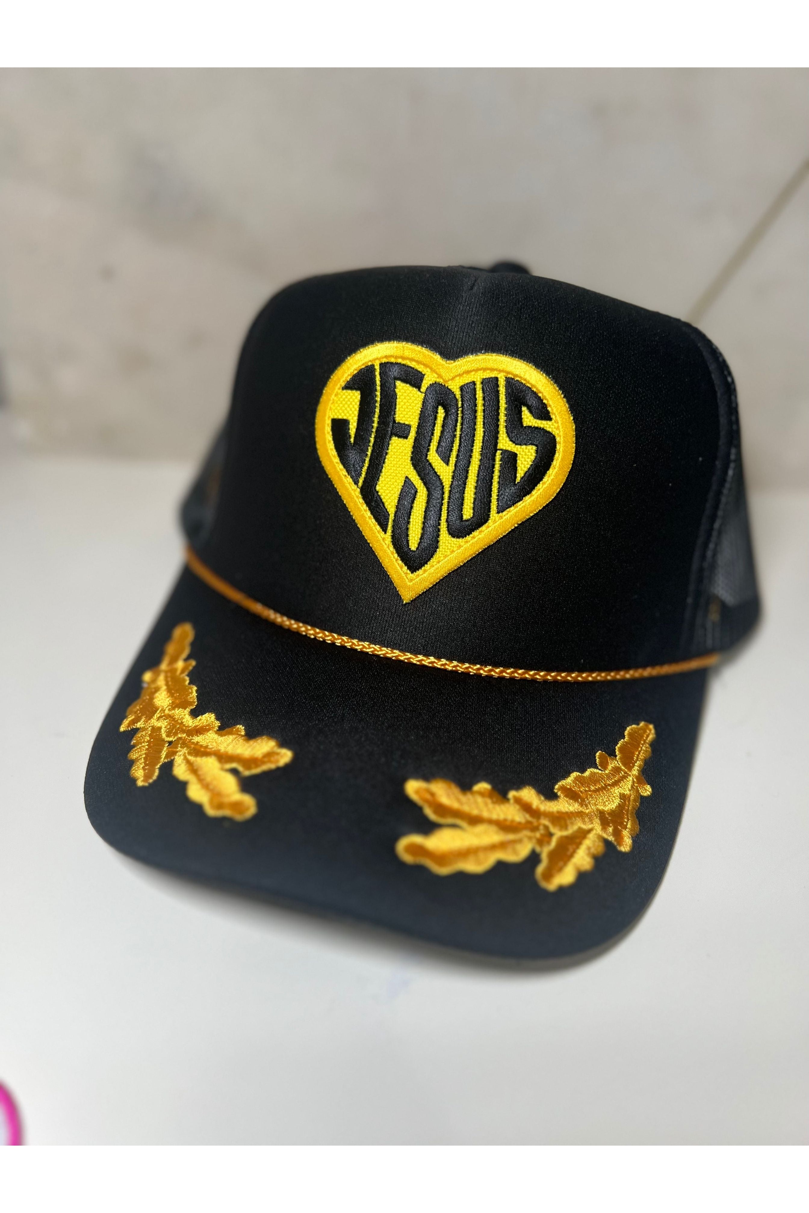 Gold Leaf Jesus trucker hat