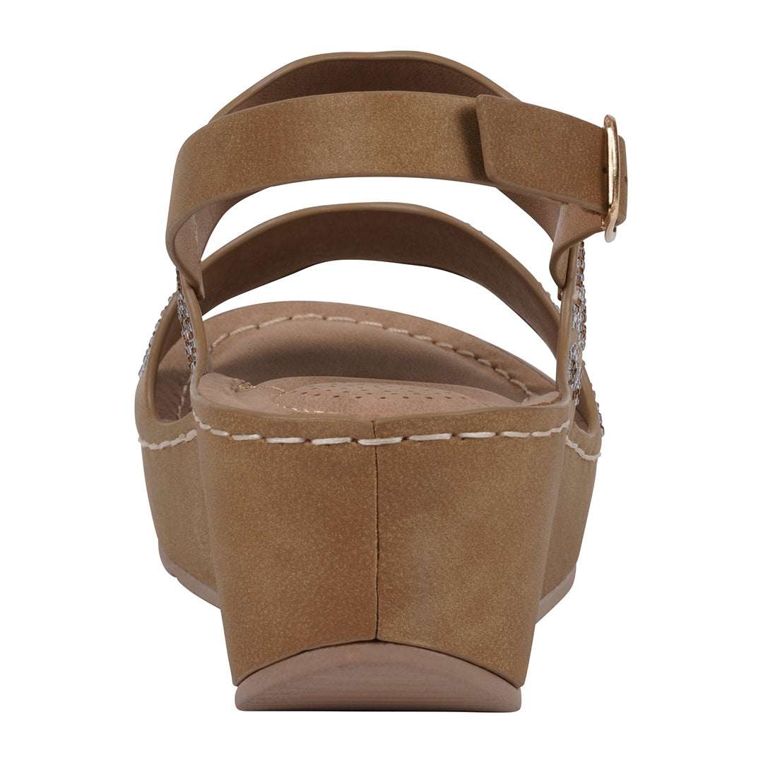 Women's Alexia Bronze Embellished Wedge Sandals
