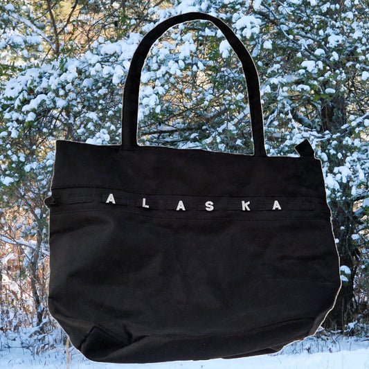 Bolso de hombro grande negro con Alaska pre-owned