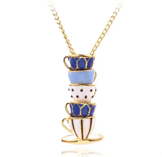 Mad Hatter Tea Cup Necklace