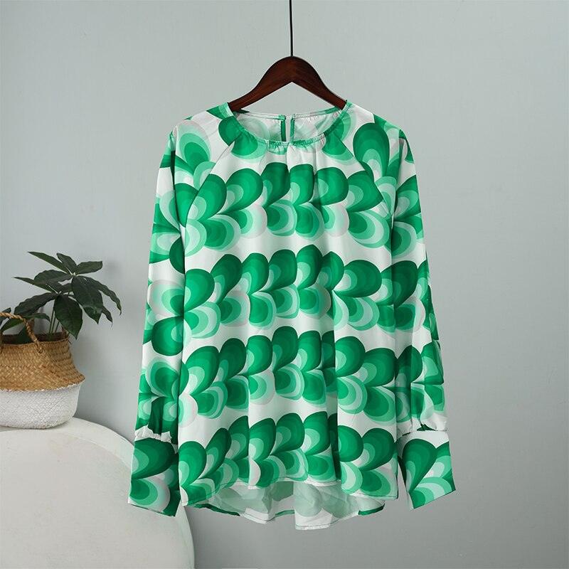 Blarney Green Celtic Top - Stylish Long Sleeve Blouse for St. Patrick's Day