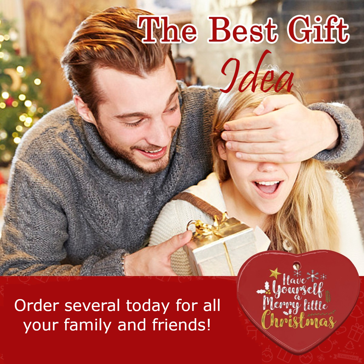 Have Yourself a Merry Little Christmas Heart Shaped Ceramic Ornament