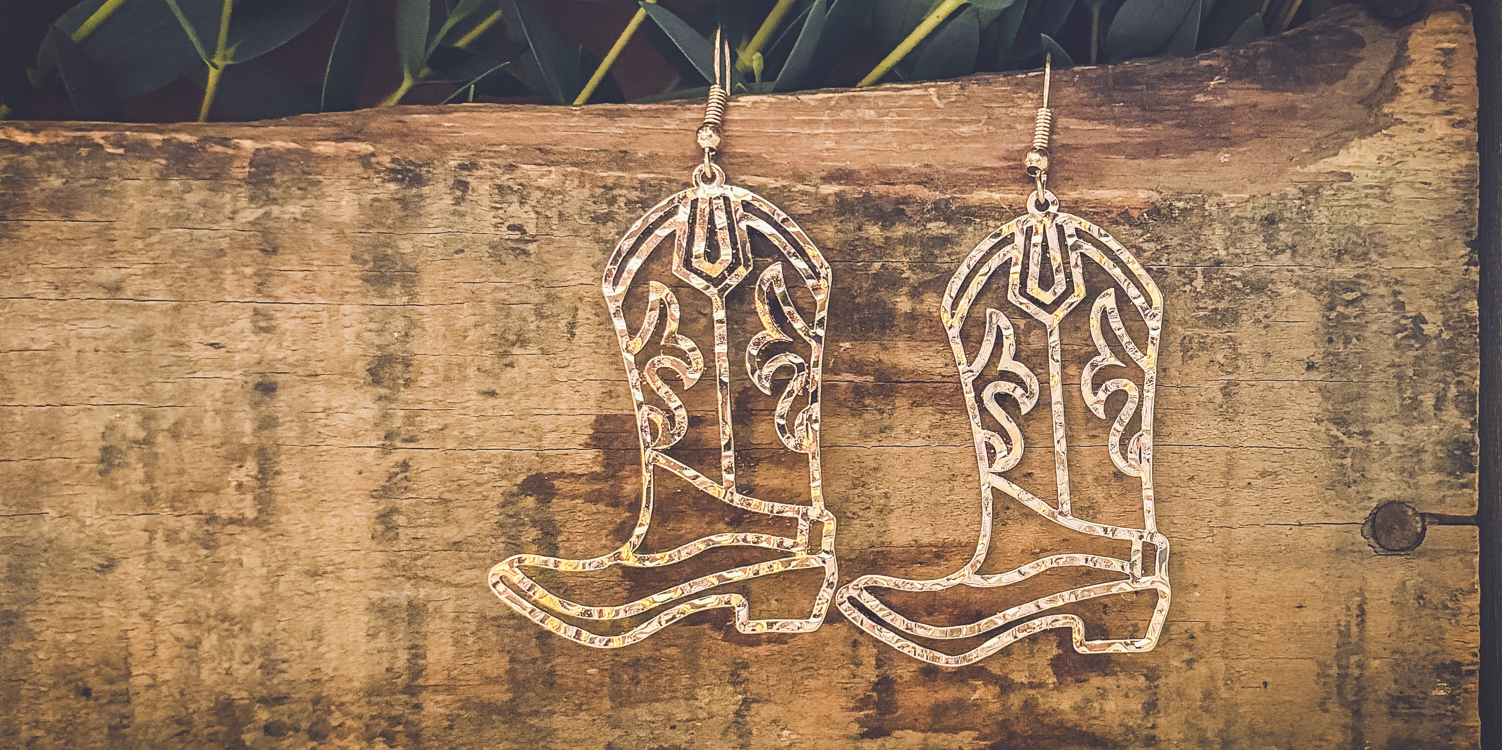 Beautiful Cowboy Boot Earrings - Gold or Silver