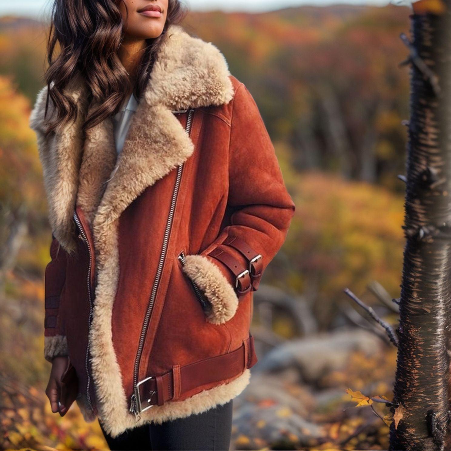 Western Fur & Suede Coat | Stylish Country Girl Jacket for Fall & Winter