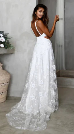 Lace V-Neck Maxi Dress