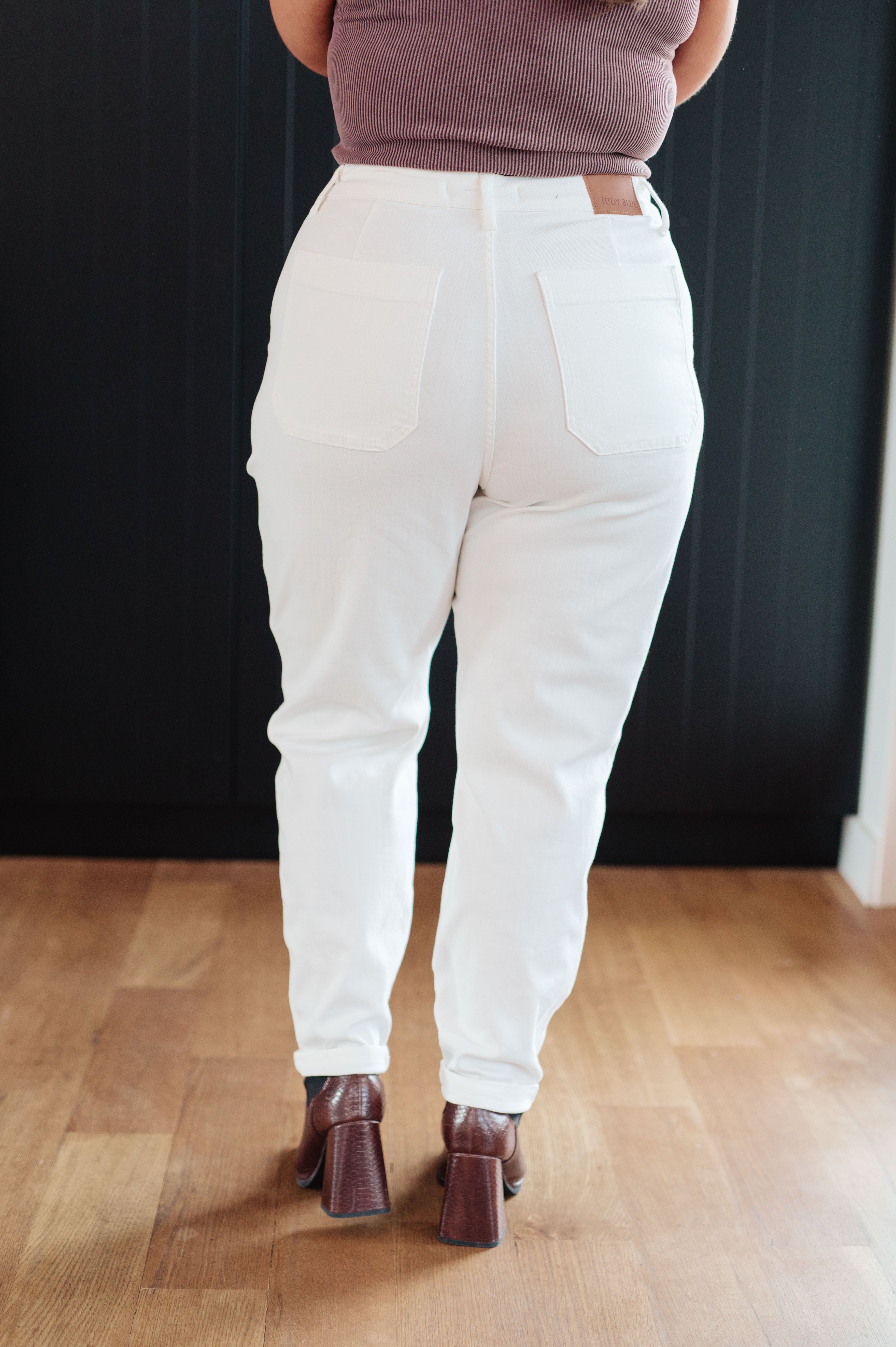 Charlene High Rise Jogger in Ecru from Judy Blue