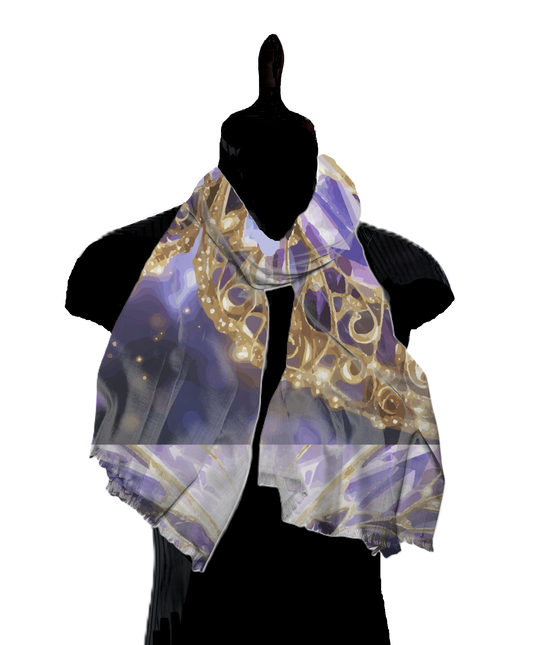 Purple Crystal Butterfly Pashmina Scarf