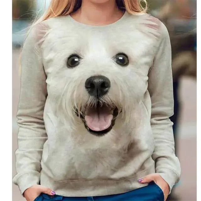 Kawaii 3D Printed Cute Animal Sweatshirt for Women