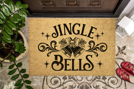 Jingle Bells Christmas Outdoor Bristle Doormat
