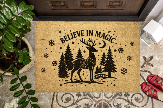 Believe in Magic Christmas Outdoor Bristle Doormat