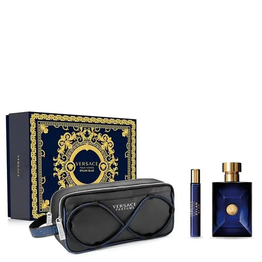Dylan Blue By Versace For Men EDT Spray (3pc Gift Set)