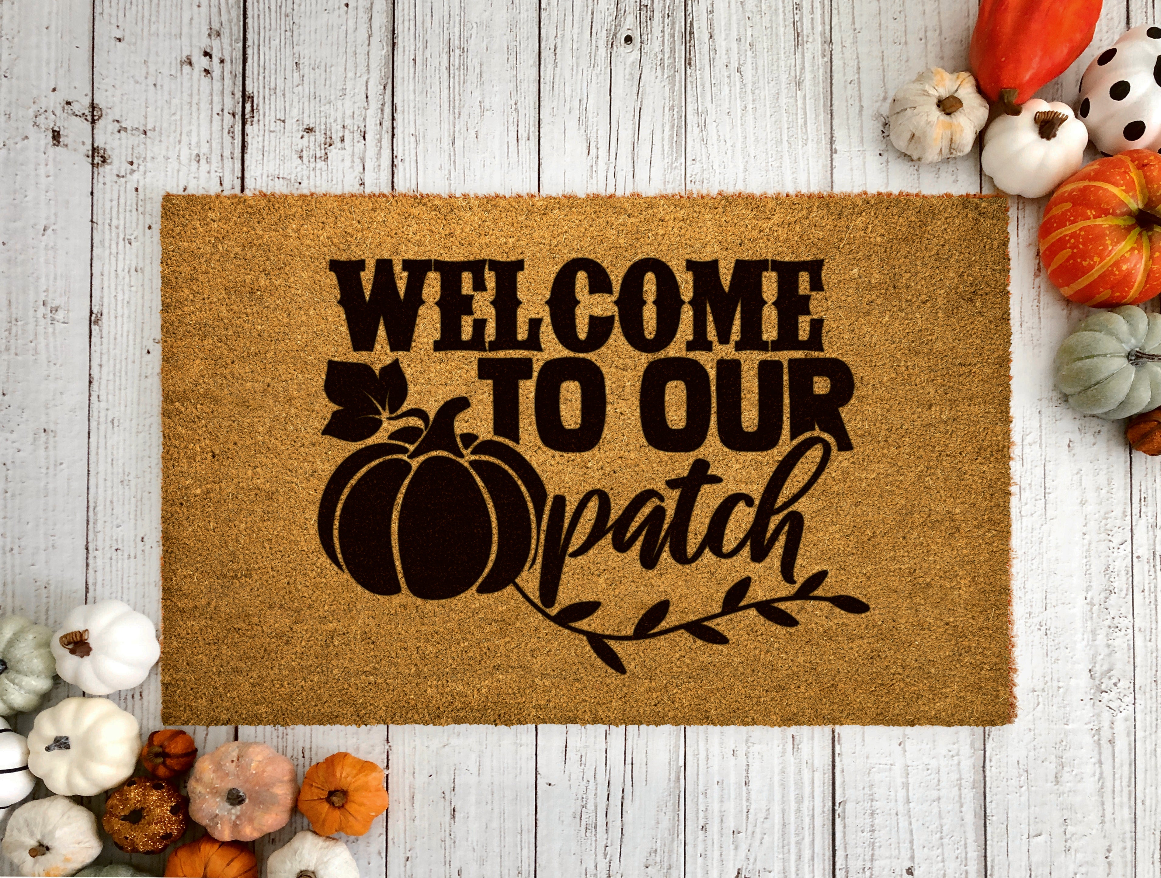 Welcome to Our Patch Fall Outdoor Bristle Doormat