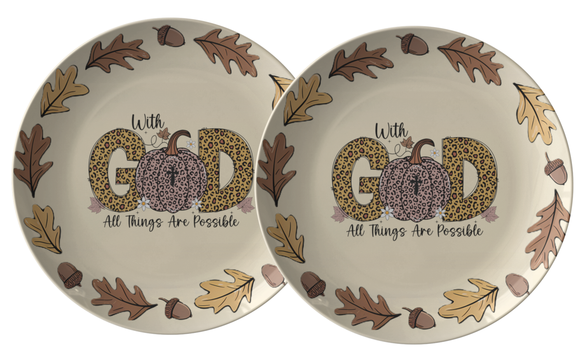 With God All Things Are Possible Fall Decor Dinner Plate - 10