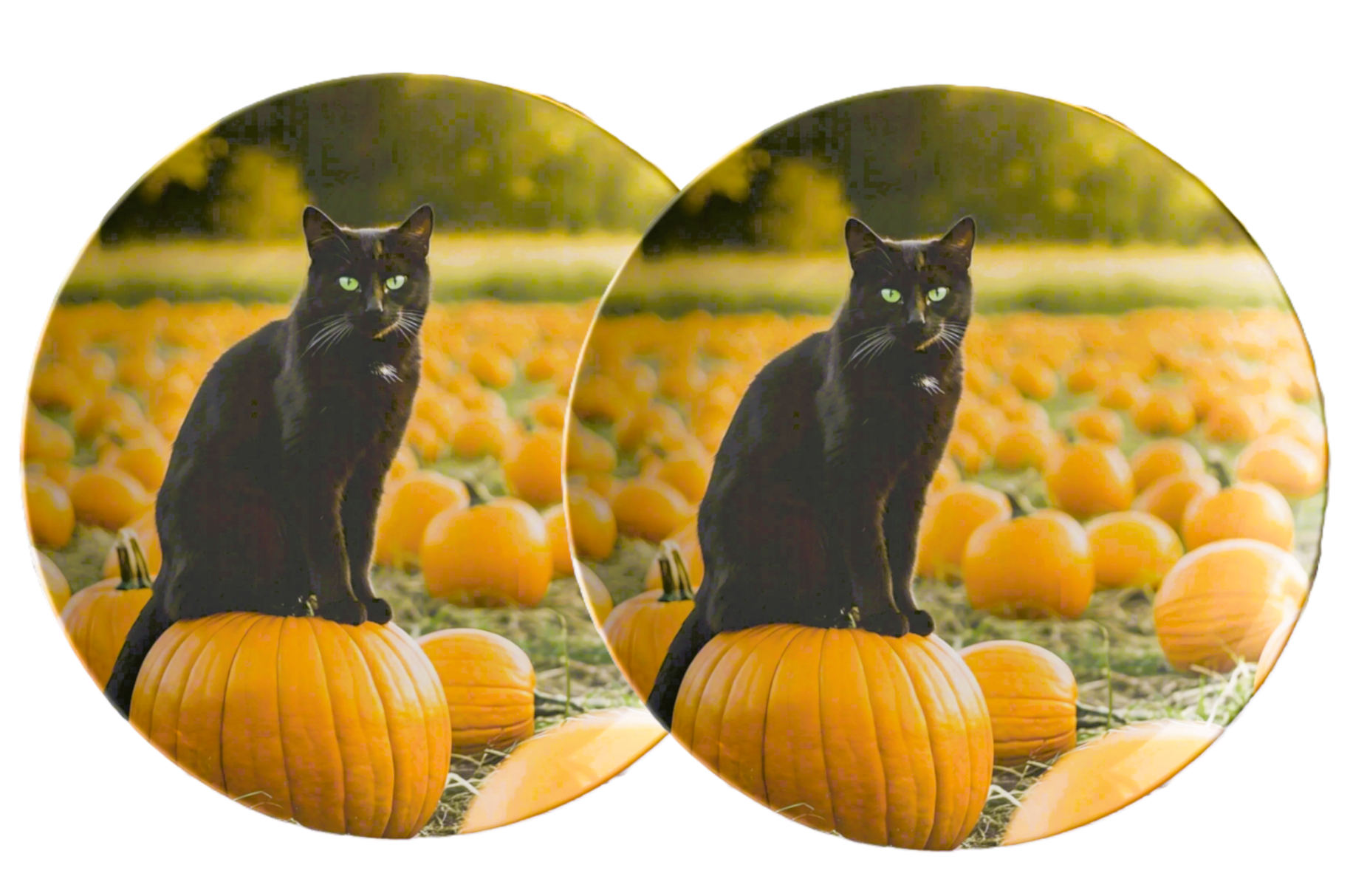 Black Cat in Pumpkin Patch Fall 10