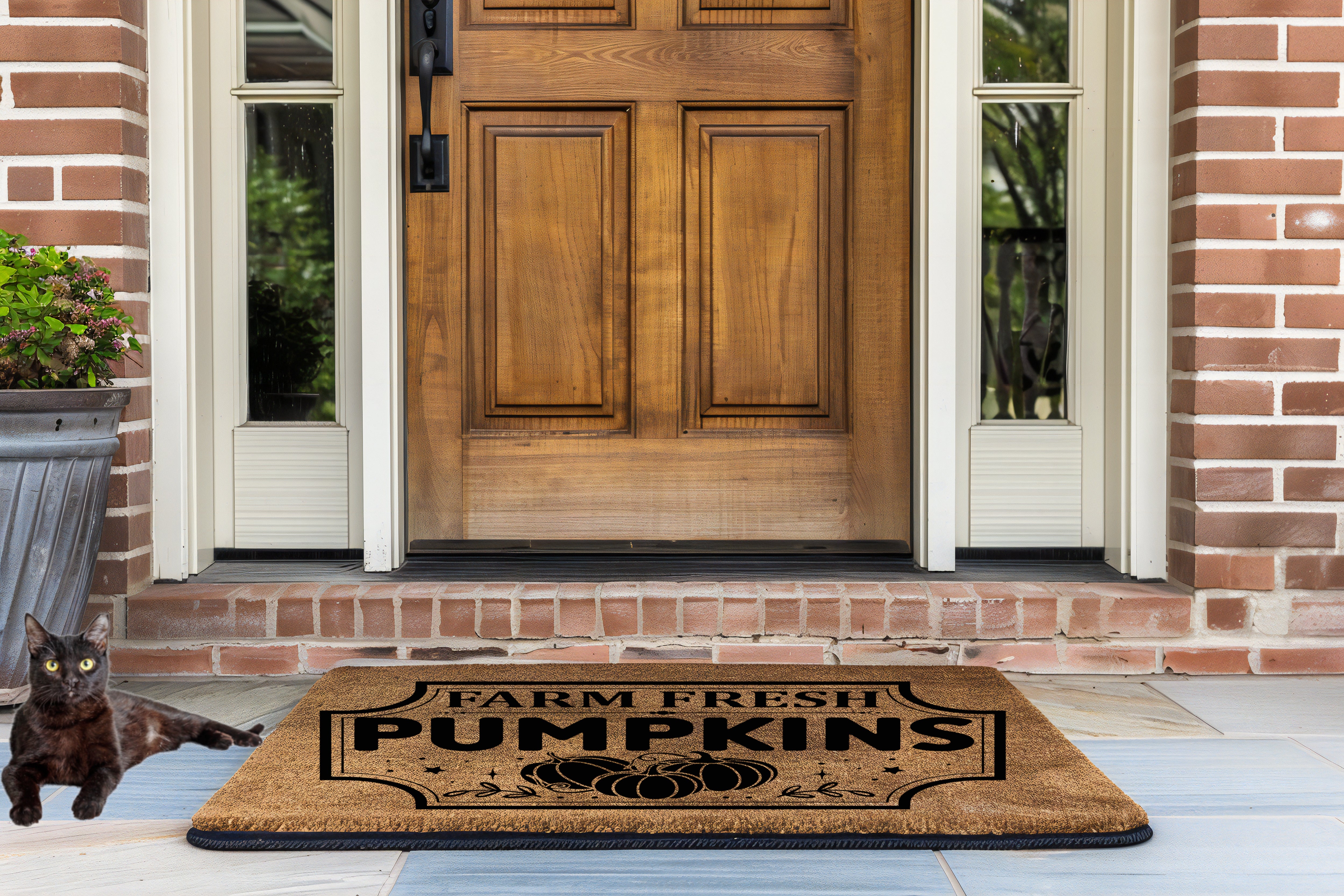 Farm Fresh Pumpkins Fall Outdoor Bristle Doormat