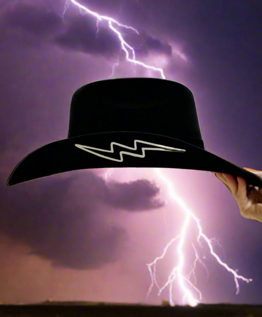 Black Lightning Bolt Unisex Cowboy Hat