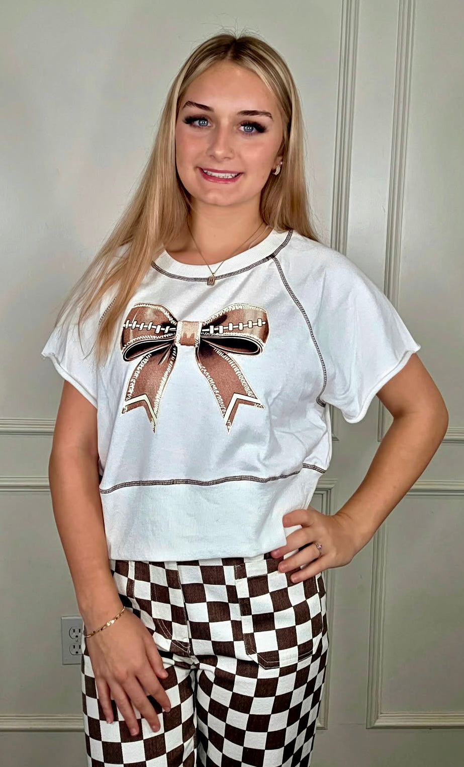 Kick Off Cutie Stitched Football Top