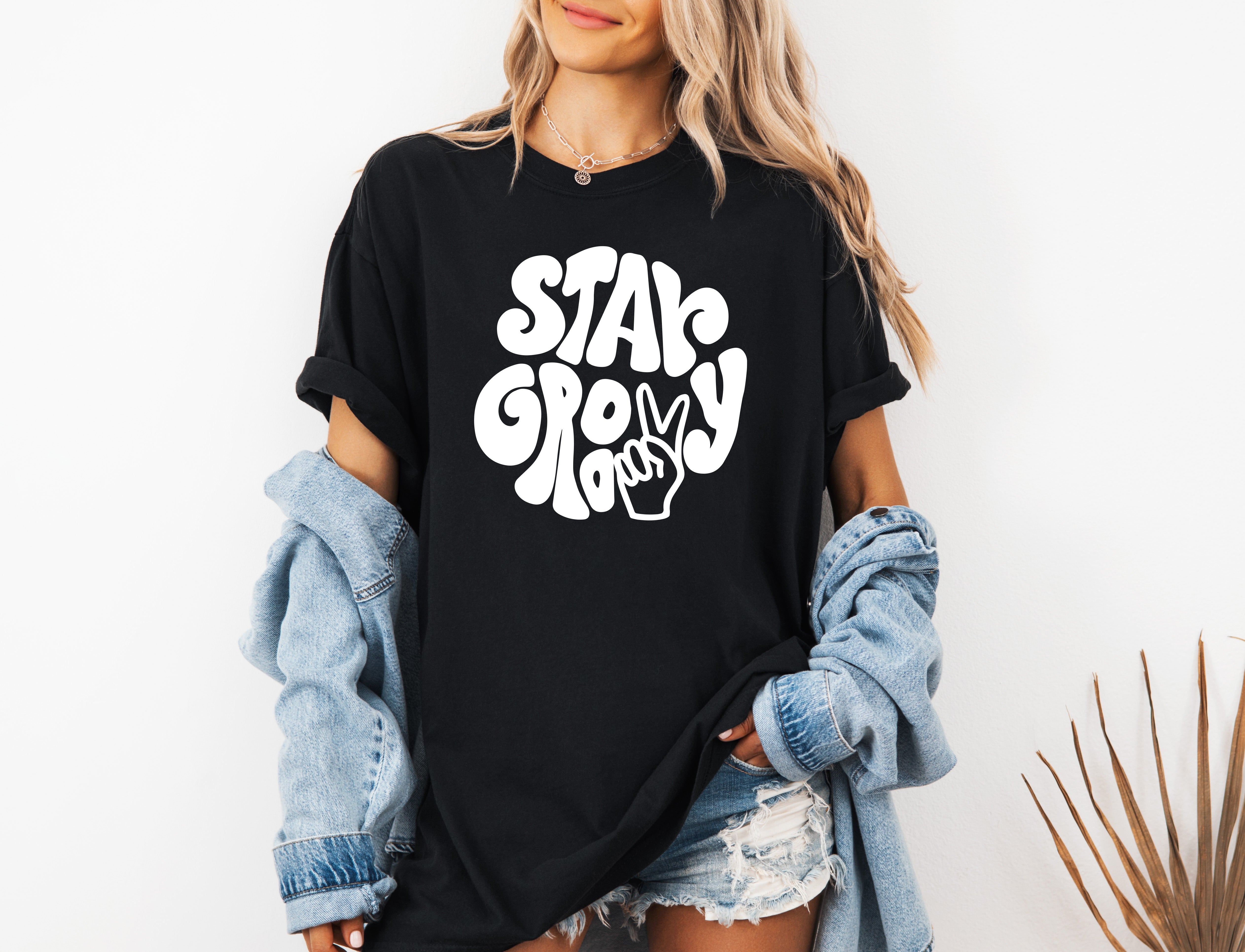 Stay Groovy Comfort Colors Unisex Graphic T-shirt