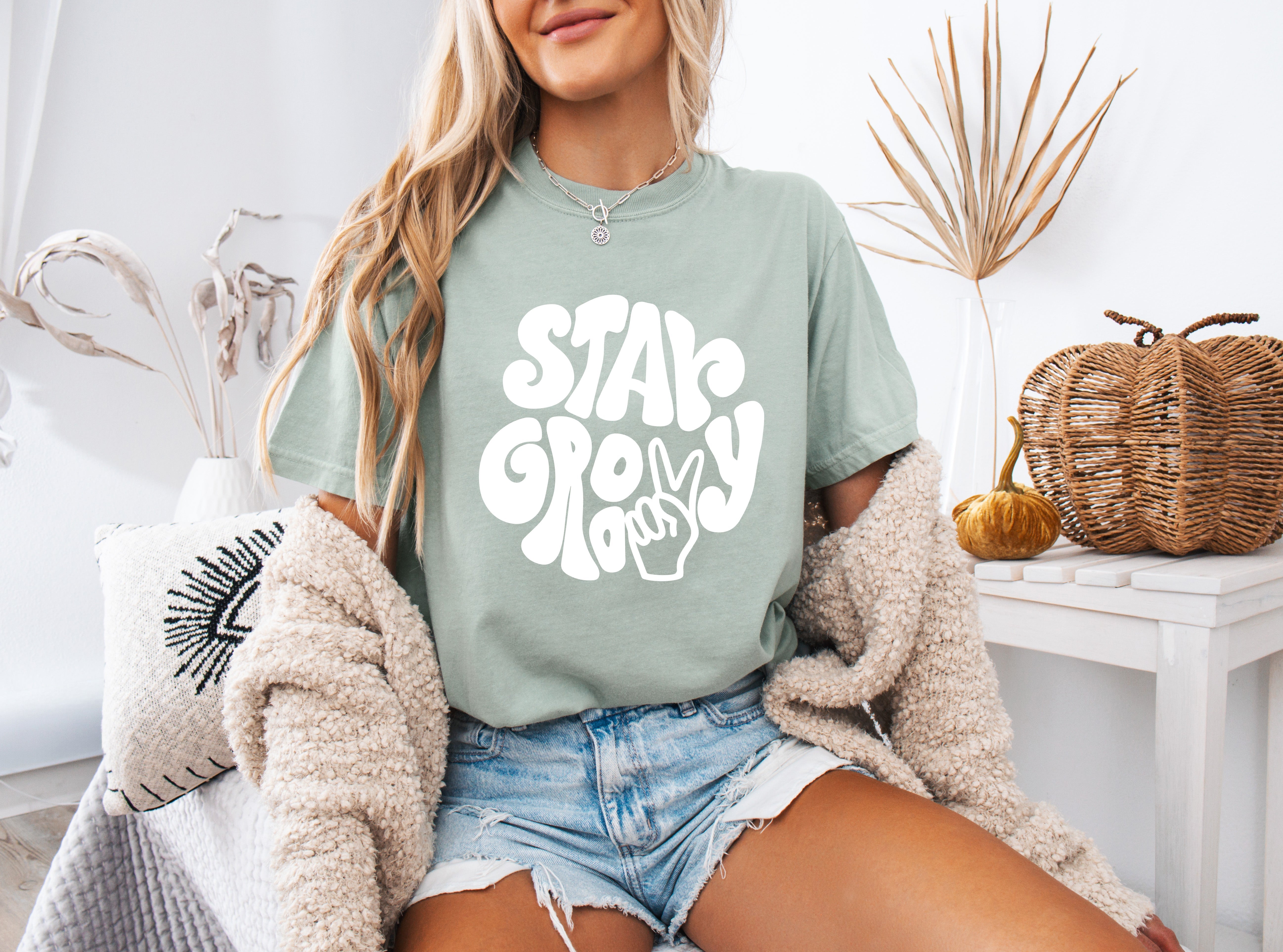 Stay Groovy Comfort Colors Unisex Graphic T-shirt