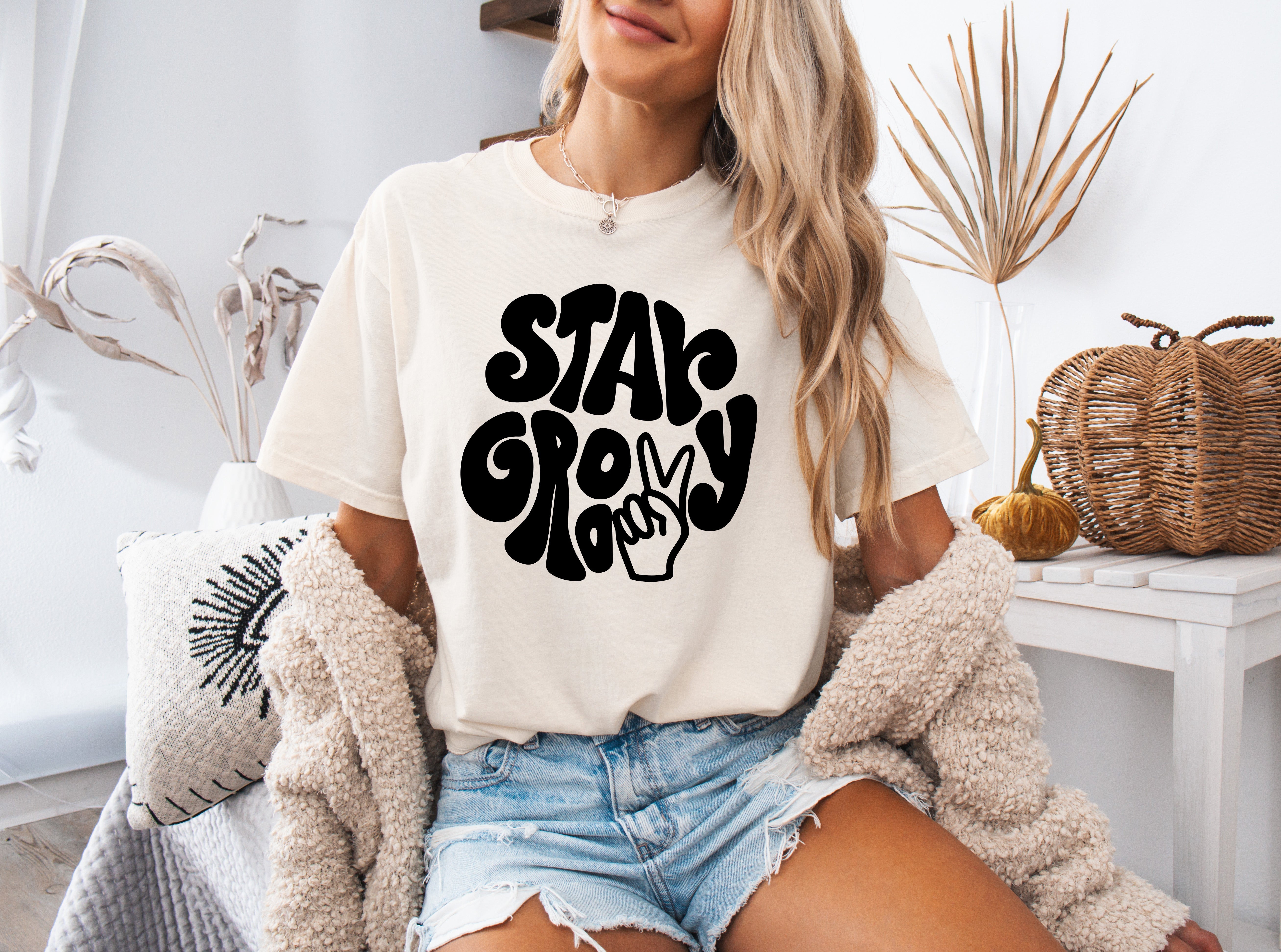Stay Groovy Comfort Colors Unisex Graphic T-shirt