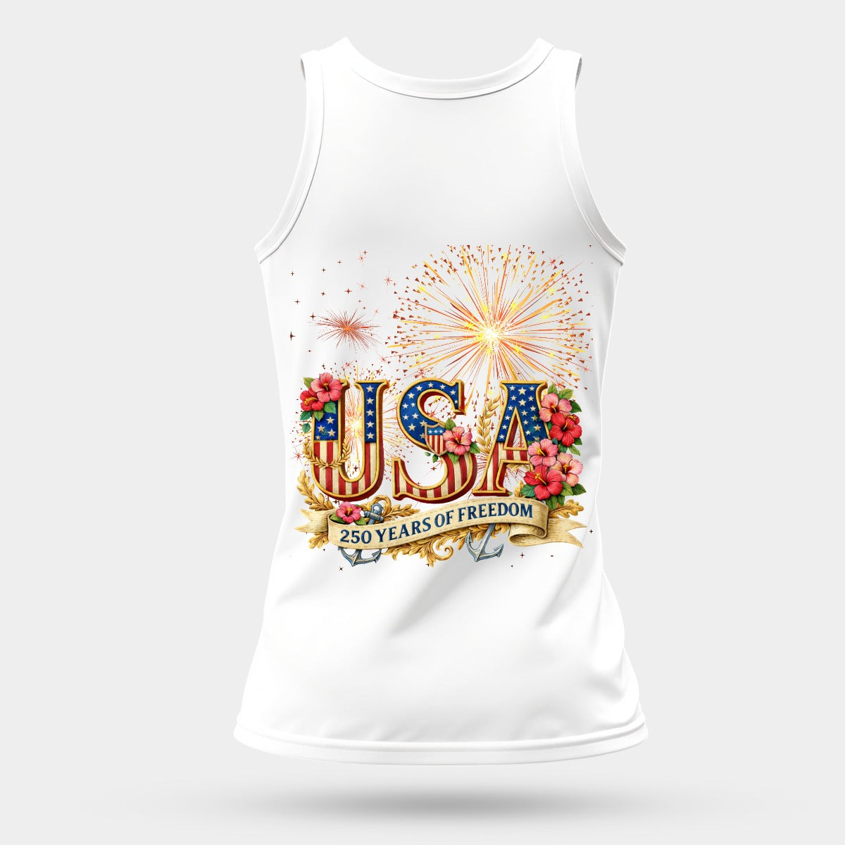 Women's 250 Years USA Breathable Sports Tank Top| Front & Back DTF